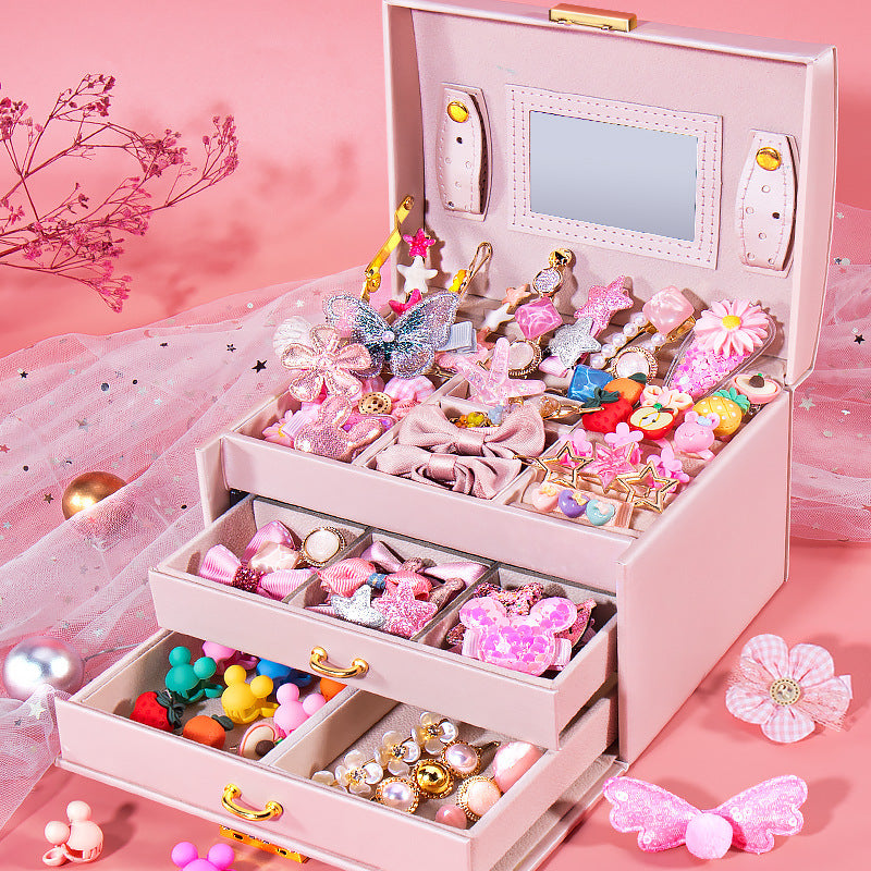 Princess-style hair accessories, hair clips, headbands, high-end storage jewelry box, children's cartoon hair ornaments gift box, wholesale for women