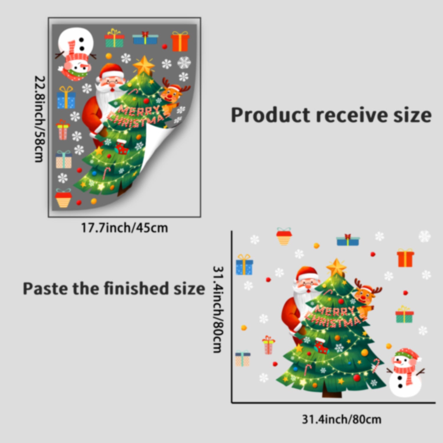 Cross-border Christmas sticker wall sticker Santa Claus snowman elk glass window decoration sticker glue-free static sticker