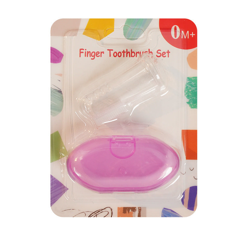 English card baby silicone toothbrush finger toothbrush soft hair silicone tongue coating oral cleaning baby tooth brush box