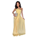 C7680 cross-border   fashion women's elegant waist-defining backless slim-fit one-shoulder dress