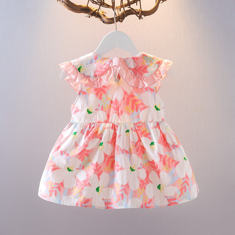 Girls' sleeveless dress -  summer new arrival - stylish floral print dress for toddlers and young children - korean style summer outfit