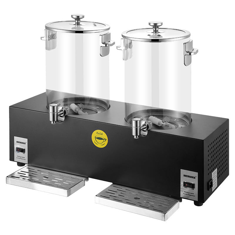 Hot and cold tripod, commercial beverage bucket in restaurant, visual juicer 10L one-click cold drinking machine, double head, juice tripod