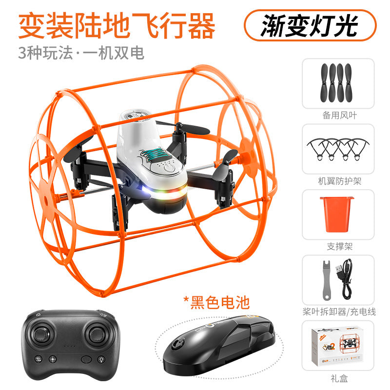 S166 remote control crawling drone football aircraft anti-collision and drop-resistant children's light-up model aircraft remote control plane with dual batteries