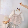 Girls' princess dress - new spring  collection: stylish two-piece look with cartoon rabbit design, cute and chic for baby girls