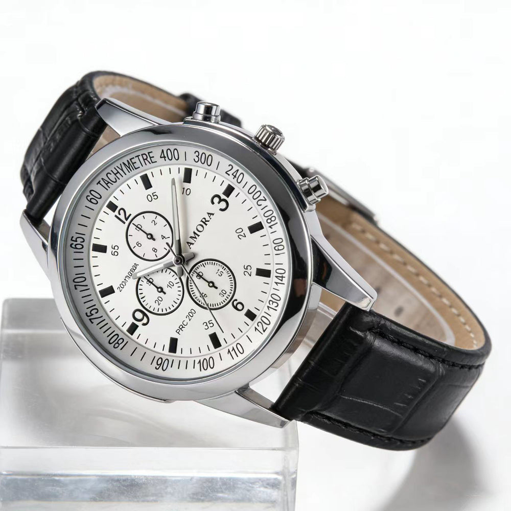 Vintage leather strap men's quartz watch - business casual, versatile, waterproof, luminous, understated luxury, factory direct wholesale