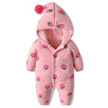 Newborn baby clothes spring collection: newborn girl romper, double-layered full month long-sleeve, spring/autumn outing strawberry crawling suit