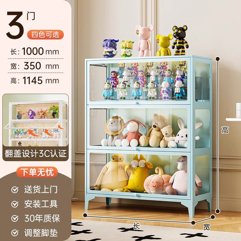 Figure display cabinet glass display cabinet model display rack steel storage cabinet for home dustproof collection storage cabinet