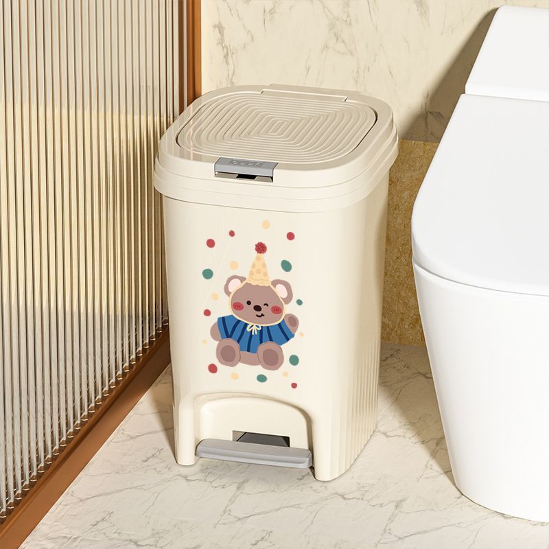 Kitchen large-capacity trash can foot-operated high-looking cartoon printing toilet bedroom new arrival pop-up lid paper basket bucket