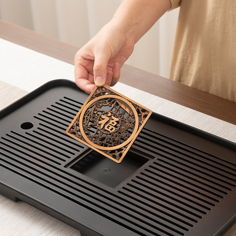 Wholesale small tea tray Household rectangular small drain tray Tea table Water storage dry brewing tea set Tea sea dry brewing table