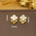 fashion elegant four-leaf clover earrings personalized zircon flower classy earrings niche styleaccessible luxurynew arrival earrings