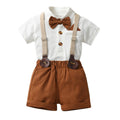 Boys' short-sleeve t-shirt and romper set - stylish, trendy, and cool summer outfit for little ones
