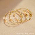 18k round ball african arabian gold women's bracelet zircon gold-plated bangle jewelry set