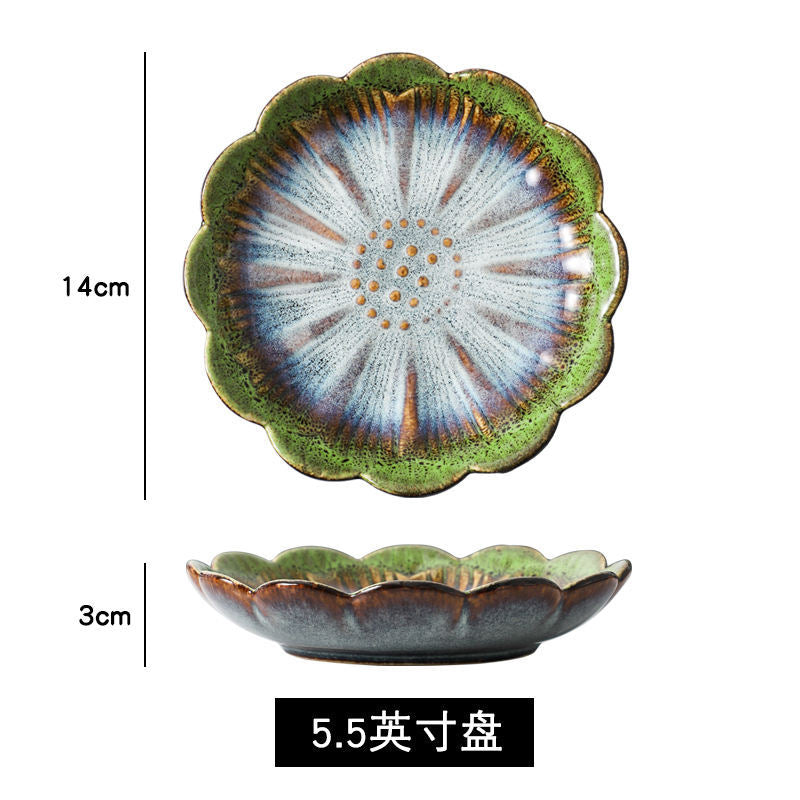 Japanese retro dipping sauce dish ceramic seasoning dish home restaurant stylish high-value seasoning snack dish cold dish plate