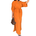 cross-border e-commerce women's fashion: european and american summer new arrivals - elegant, chic, solid color high-waisted tie-waist dress