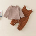 Autumn winterk-style men's and women's baby fleece-lined outing long sleevestwo-piece set khaki newborn home heattech crawling suit