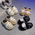 Big eyes cartoon croc shoes women's new arrivaloutwearnon-slipcutetoe sandals thick sole slippers couple croc shoes