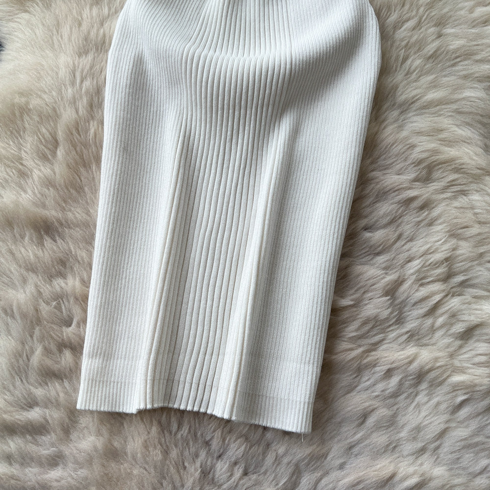 K-style sleeveless knitting silmdress women's summerretro silmslimming look a-line skirt work clothingeasiest for match vest skirt