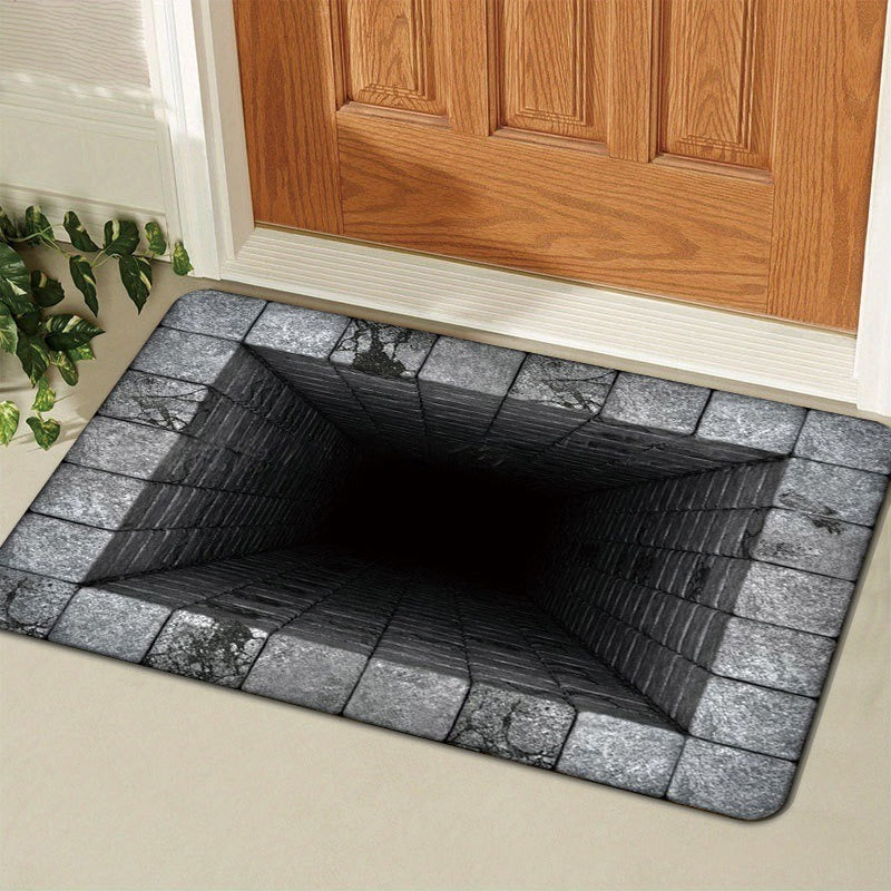 visual trap floor mat flannelfor home bathroom toilet absorbent non-slip mat entrance door mat