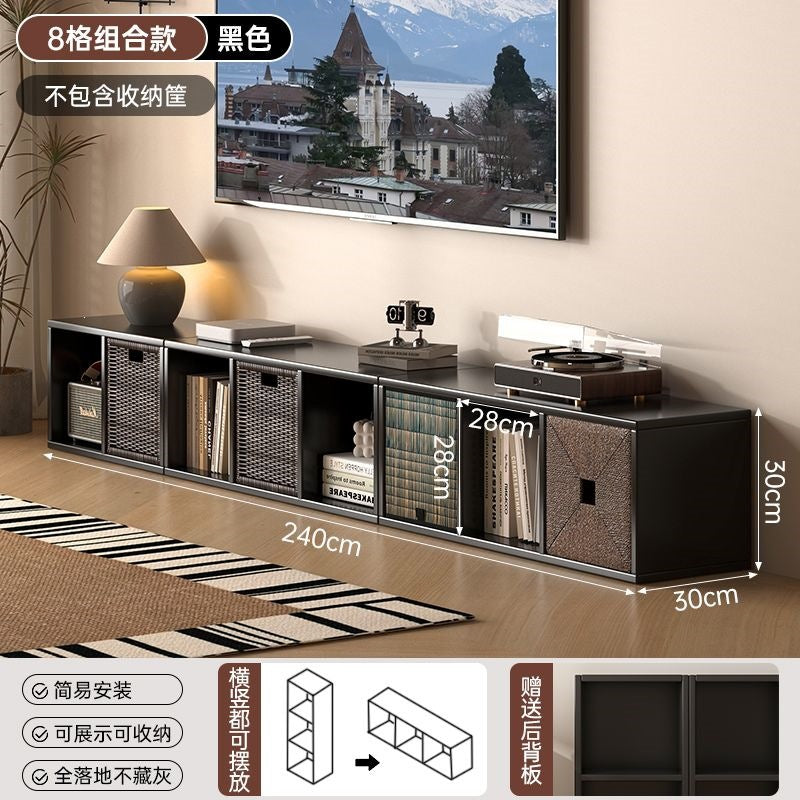 Bookshelf floor-standing locker all-in-one wall-mounted kids bookcase living room reading simple storage combination plaid cabinet bookshelf