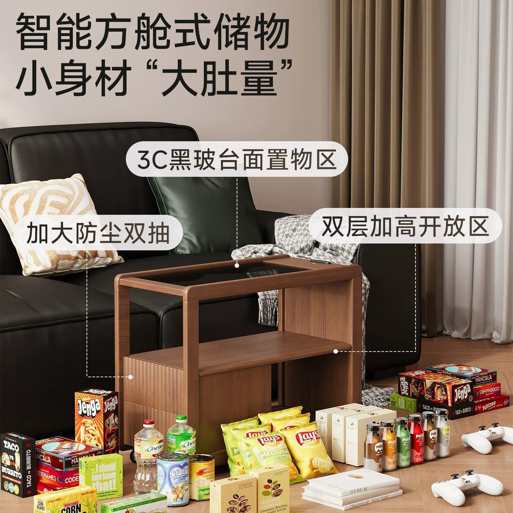 New arrival solid wood sofa side cabinet side cabinet tea cabinet living room for home coffee table side table trolley movable side table