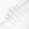 Wholesale alloy snowflake headwear - european & american cross-border e-commerce rhinestone jewelry - fashionable autumn/winter women's diamond-studded hair clip set