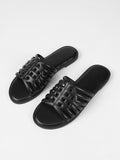 fashion french retro sandals women's summer outdoor wear flat soft leather non-slip flip-flops wholesale