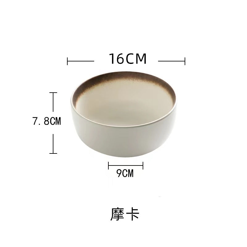 Japanese ceramic student dormitory instant noodle bowl single bowl and chopsticks large bowl for home restaurant soup bowl ramen manufacturer wholesale