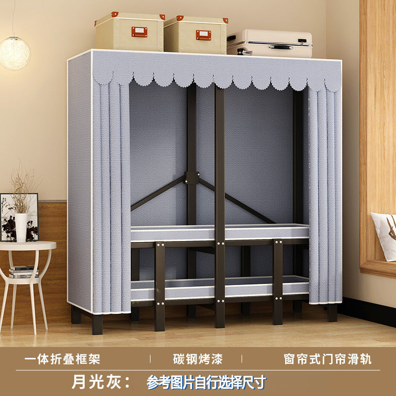 Stereo folding wardrobe, installation-free cloth wardrobe, for home bedroom, strong and durable, simple wardrobe, steel frame storage wardrobe