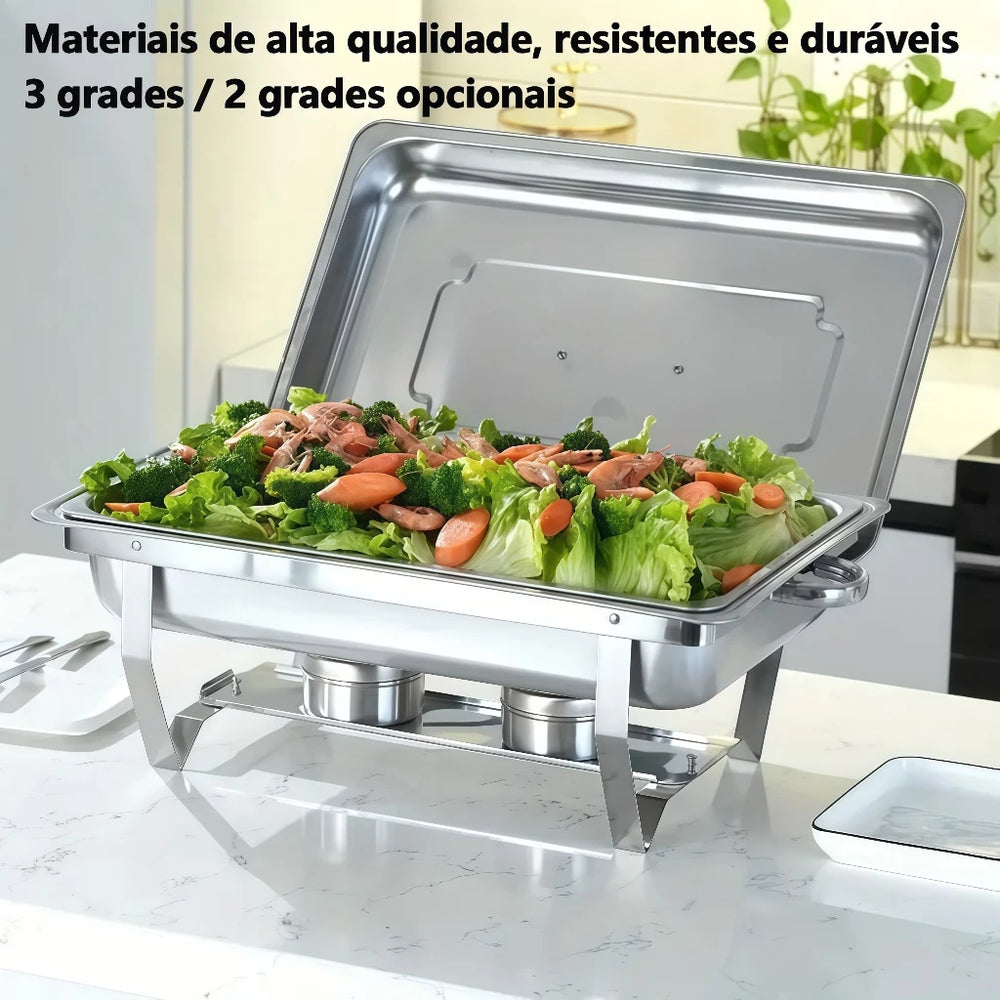 Stainless steel buffet warming table - commercial grade breakfast buffet warmer for hotels - ready to ship wholesale
