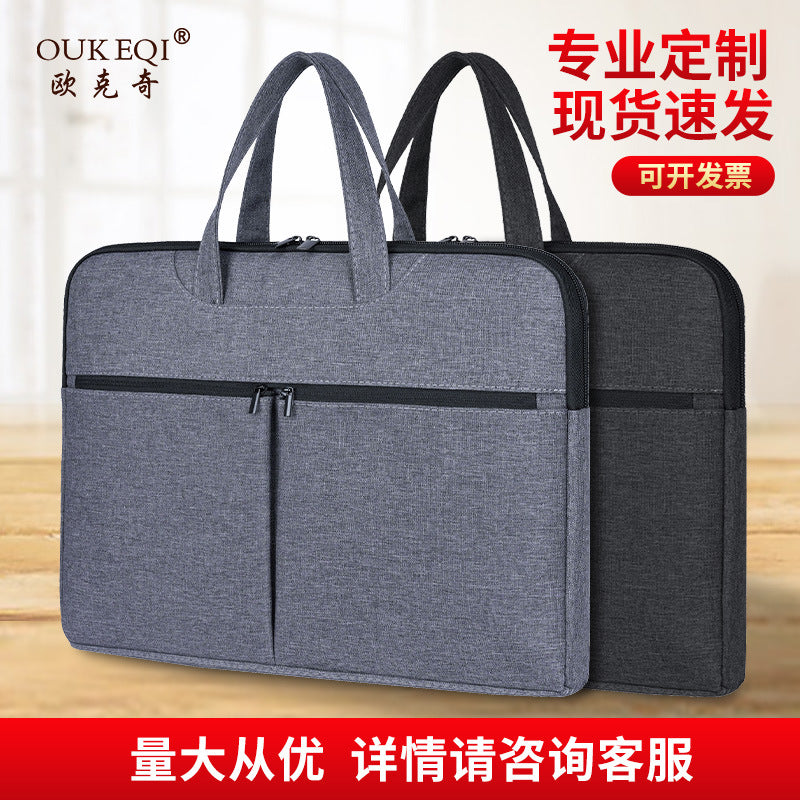 Business office conference bag oxford cloth tote document bag men's briefcase laptop bag business bag with logo printing