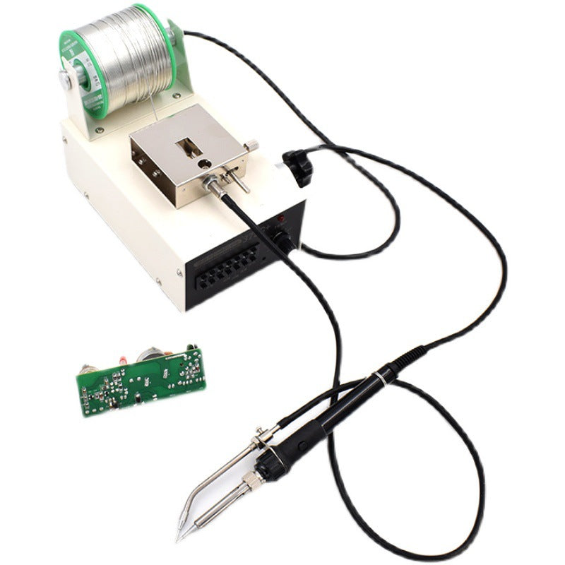 Debailong automatic soldering machine foot step tin machine 375C + constant temperature soldering table manual tin soldering iron 375B +