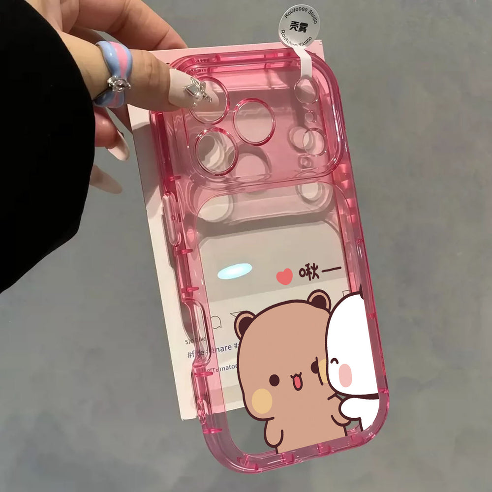 Suitable for apple 18 yifubu couple mobile phone case cartoon chirping transparent acrylic iphone17 protective cover