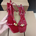 Za summer new arrivals 2025: stiletto heel sandals with metal buckle detail, ankle strap, and back tie closure