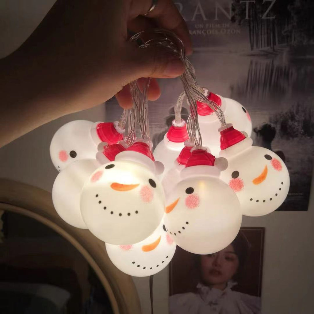 Processing custom Christmas window snowman pendant light string remote control battery box led lights Christmas tree decoration lights