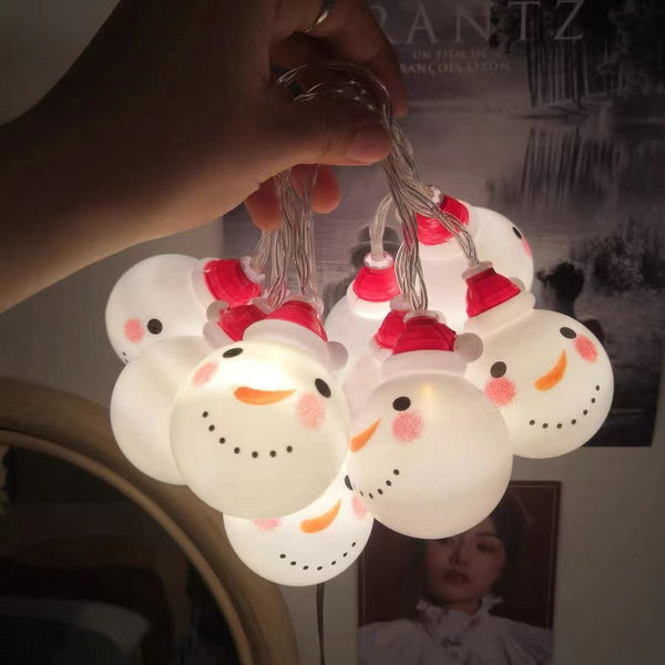 Christmas Day window snowman pendant light string remote control battery led lights Christmas tree garden decoration modeling lights