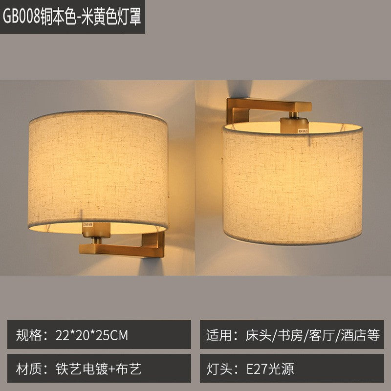 Wall lamp popularcasual up and down adjustment installation room reading master bedroom bedside lamp normcore fabric lampshade led lamp