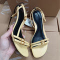 Za women's shoes: 2024 summer new arrivals - stylish and elegant yellow buckle open-toe stiletto heel sandals for women