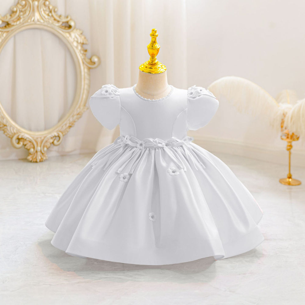 New arrival: children's satin beaded princess dress - perfect for baby girls' birthday parties and special occasions