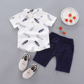 newborn & infant set: feather-weight kids' shirt & single-breasted shorts - hot-selling two-piece outfit for export