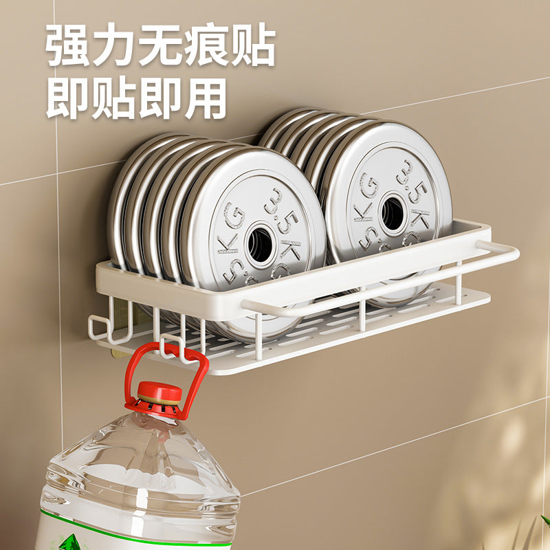 Rag Drain Rack Kitchen Shelf No Punching White Wall Multifunctional Seasoning Rack Household Sink Storage Rack