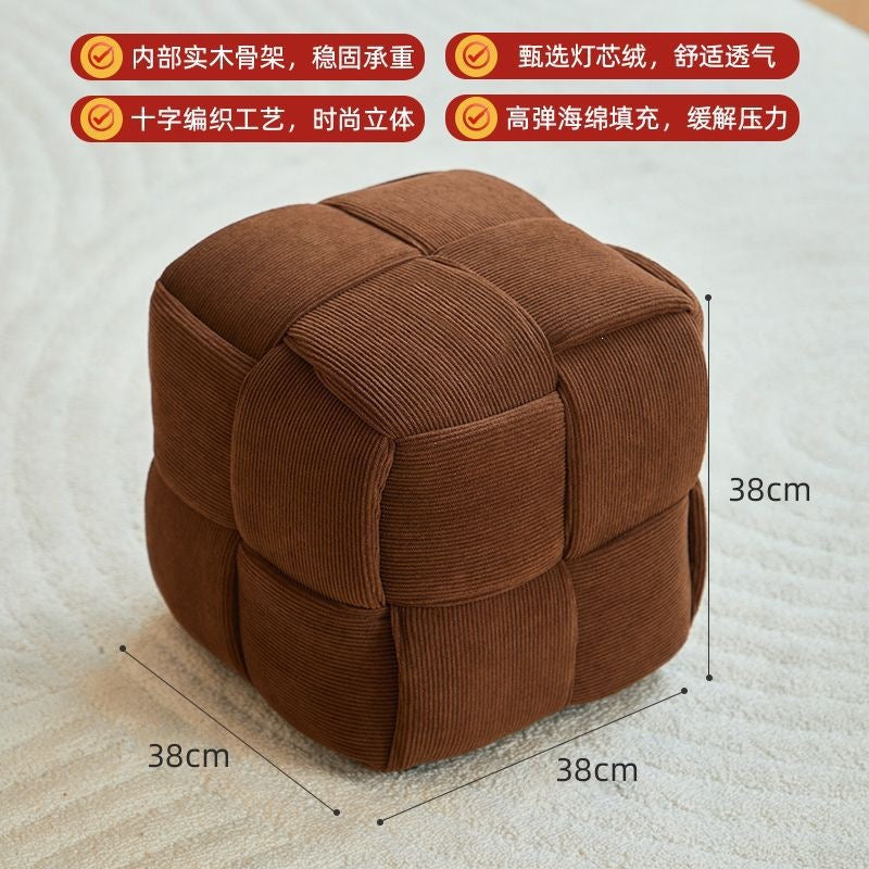 Entrance soft bag shoe changing stool for home door sofa stool bench popular fitting room stool makeup stool