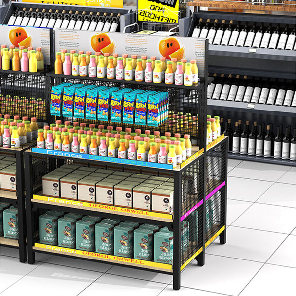 Supermarket beverage display rack Double-sided Zhongdao liquor shelf Bottled beverage liquor display rack to map custom shelf