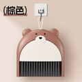 Fun and cute bear broom and dustpan set - household small broom, desktop clutter cleaning brush with dustpan, foldable combo