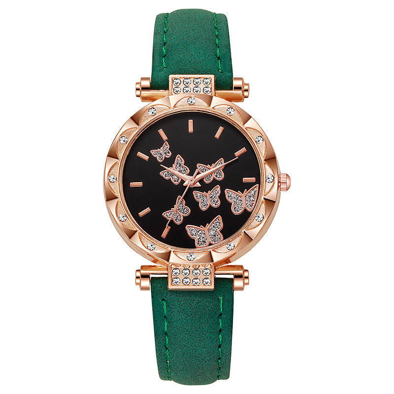 New tiktok women's watch - stylish, unique, and minimalist wristwatch with butterfly digital leather strap