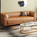 Small apartment leather sofa for living room and bedroom, minimalist modern style, suitable for rentals, three-seater apartment lounge, double-seater italian design