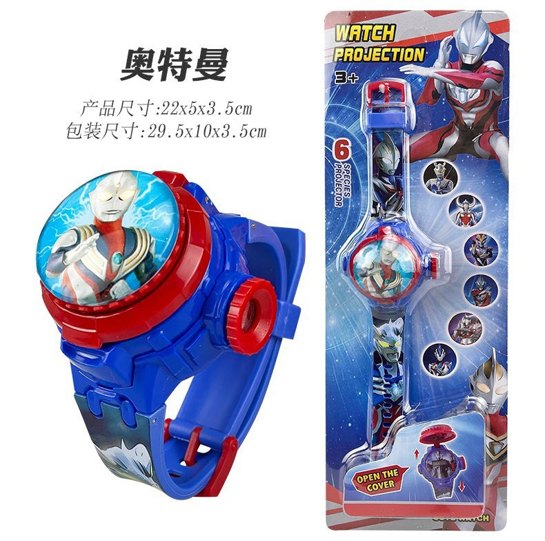 Kids' cartoon multifunctional watch - 360° rotating flip digital watch - children's gift projector watch