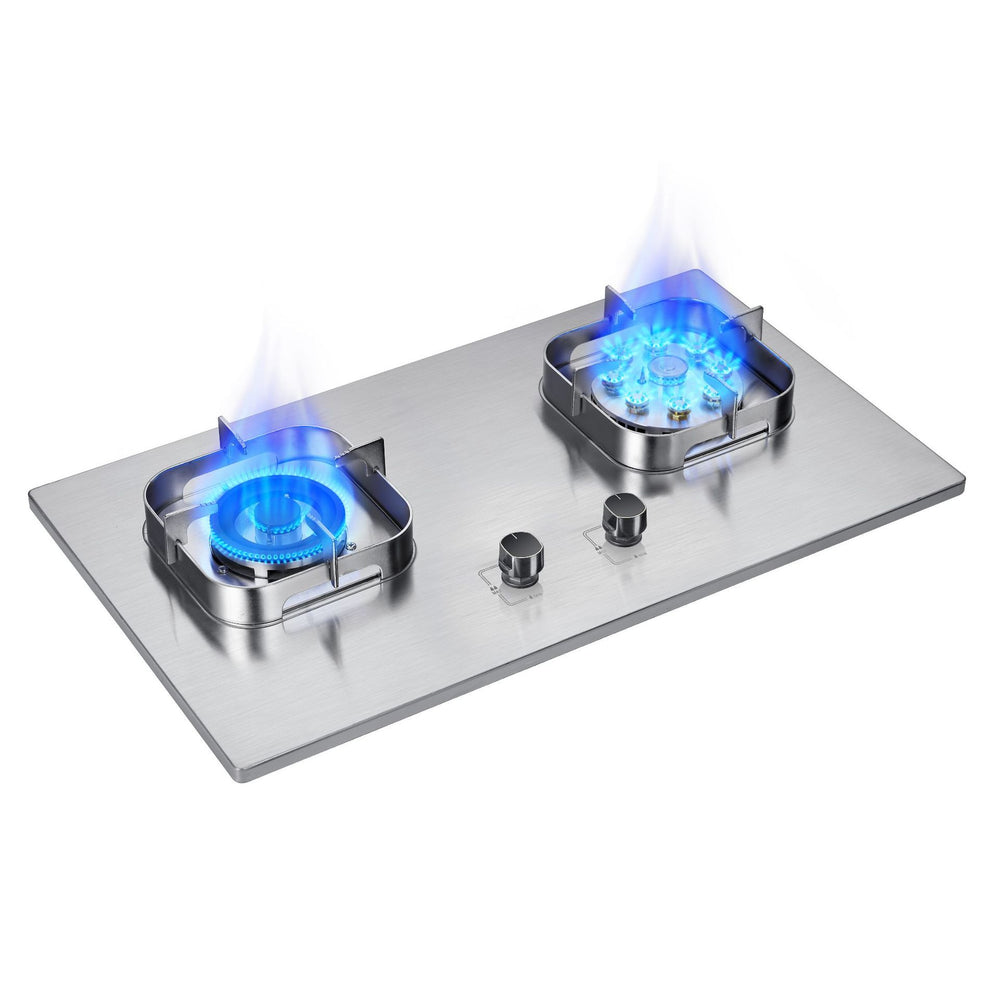 Household gas stove stainless steel double burner natural gas lpg stove wholesale custom high heat output