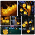 Solar powered outdoor waterproof led garden lights - decorative crackle tree hanging lights for balcony and garden ambiance night lighting