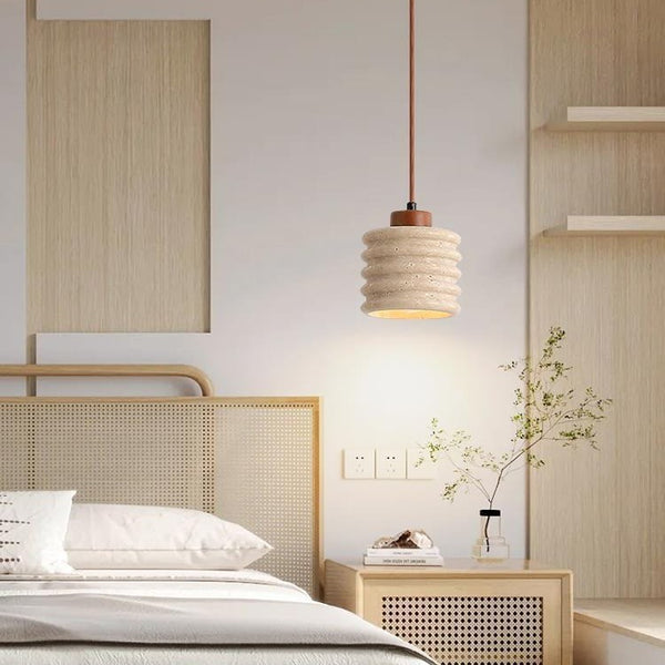 Nordic wabi sand wind yellow travertine terrazzo chandelier restaurant cafe bar cement LOFT apartment industrial style