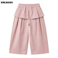 autumnew arrivalgirl side curtain lacestraight-leg pantsk-styleeasiest for matchcasualfashionruffles pants